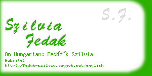 szilvia fedak business card